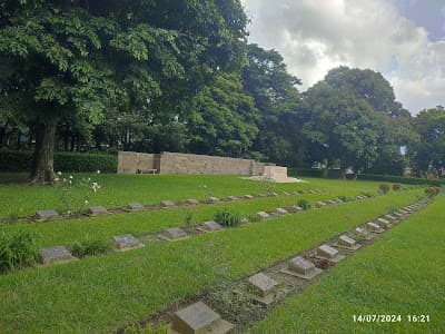 Rows of Commonwealth headstones at Imphal War Cemetery