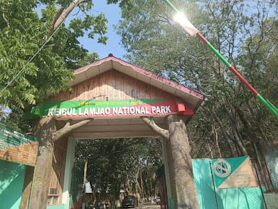 The painted entrance gate to Keibul Lamjao National Park