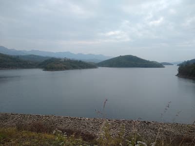 The reservoir and embankment at Khuga Dam, Churachandpur