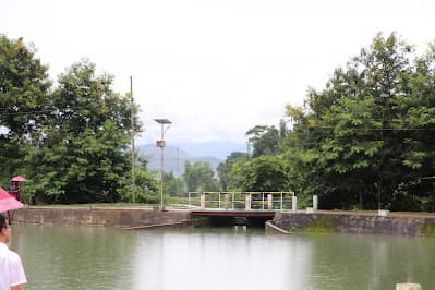 A quiet Imphal road beside a park, easy driving for a self-hire car