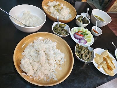 A plated meal at a garden cafe above Ukhrul town