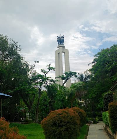 The Shaheed Minar memorial column in Imphal